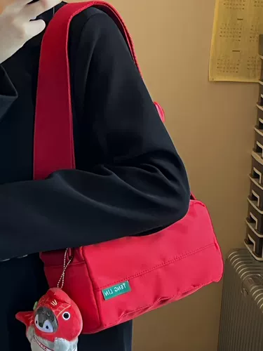 Красная японская брендовая подушка для отдыха, сумка через плечо, сумка на одно плечо