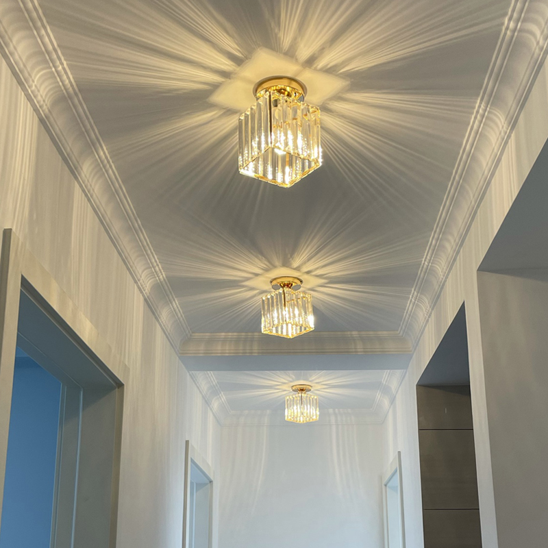 Walkway lamp Water crystal lamp minimalist modern 2021 New light extravagant entrance door light LED spotlight Xuanguan Lights