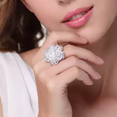 Valentine's Day gift for girlfriend Rose sterling silver ring female fashion index finger ring ring silver jewelry for mother