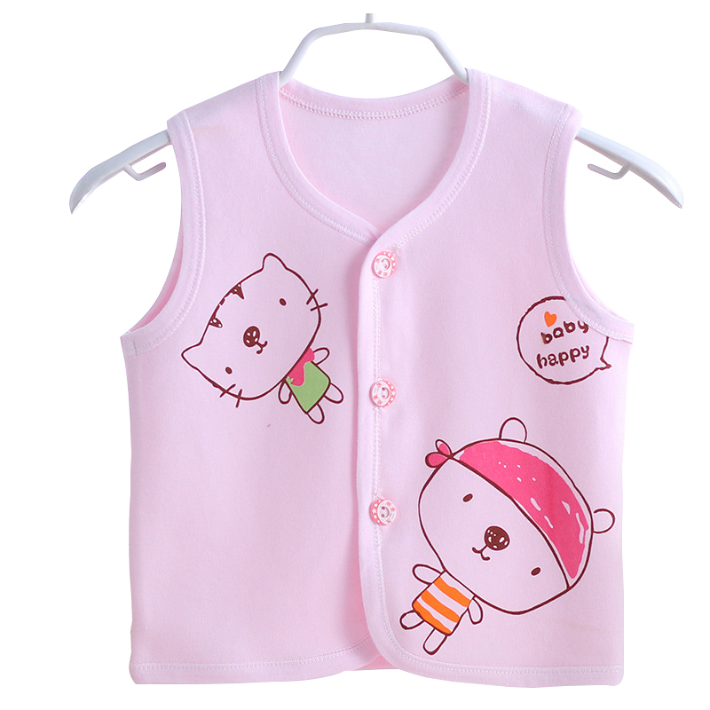 Bé vest mùa xuân và mùa thu cotton sơ sinh vest phần mỏng mùa hè lớp duy nhất nam giới và phụ nữ bé vest ấm vest