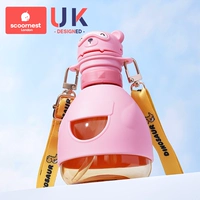 Enoch Pink Bear [бутылка для воды 2-в-1] — 250 мл + детская сумка + одна длинная и короткая соломинка