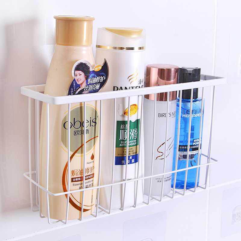 Hole-free hanging storage basket bathroom hanging basket rack powder room toilet hook storage basket wall hanging basket