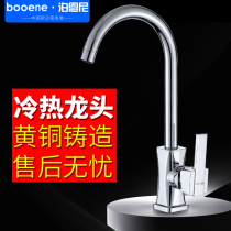 Poeni kitchen faucet Hot and cold wash basin faucet All copper stainless steel sink faucet Hot and cold rotatable