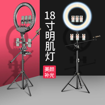 (Brand direct marketing) 18-inch fill light mobile phone live broadcast bracket landing beauty skin rejuvenation shooting equipment full set of net Red Anchor light light