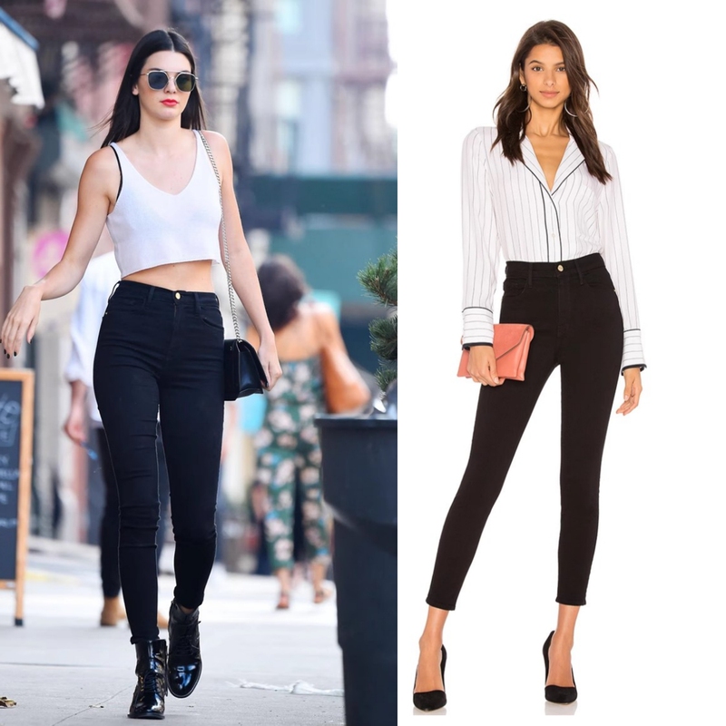 In-Stock American Frame Denim Spring/Summer High-Waisted Gigi Skinny Pants, Stretchy Slimming Cropped Jeans/Women's