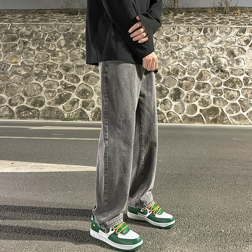 Летние джинсы, мужские тонкие штаны, свободный прямой крой