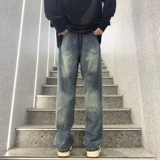 Тонкие летние джинсы, штаны, в американском стиле, свободный прямой крой