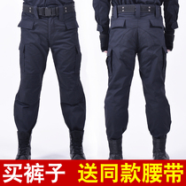 Security pants Summer male security summer clothing pants Summer property spring and autumn black mesh overalls pants