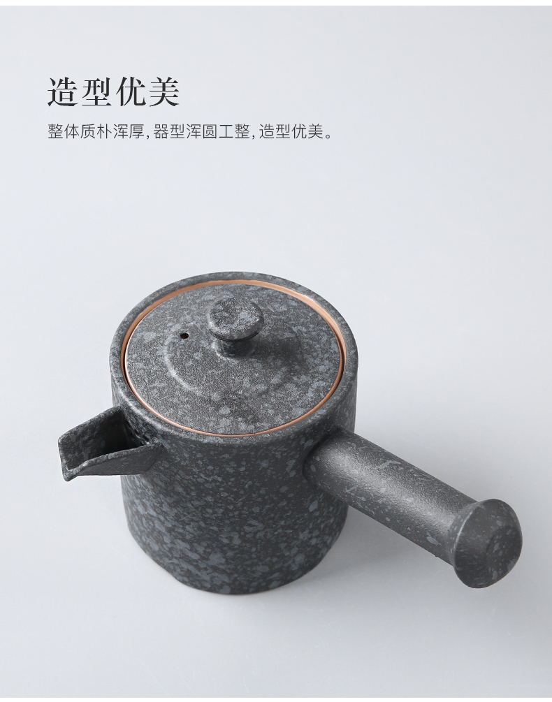 Crude pottery ceramic teapot tea village three thousand vintage side to make tea pot home filtration pot of kung fu tea pot