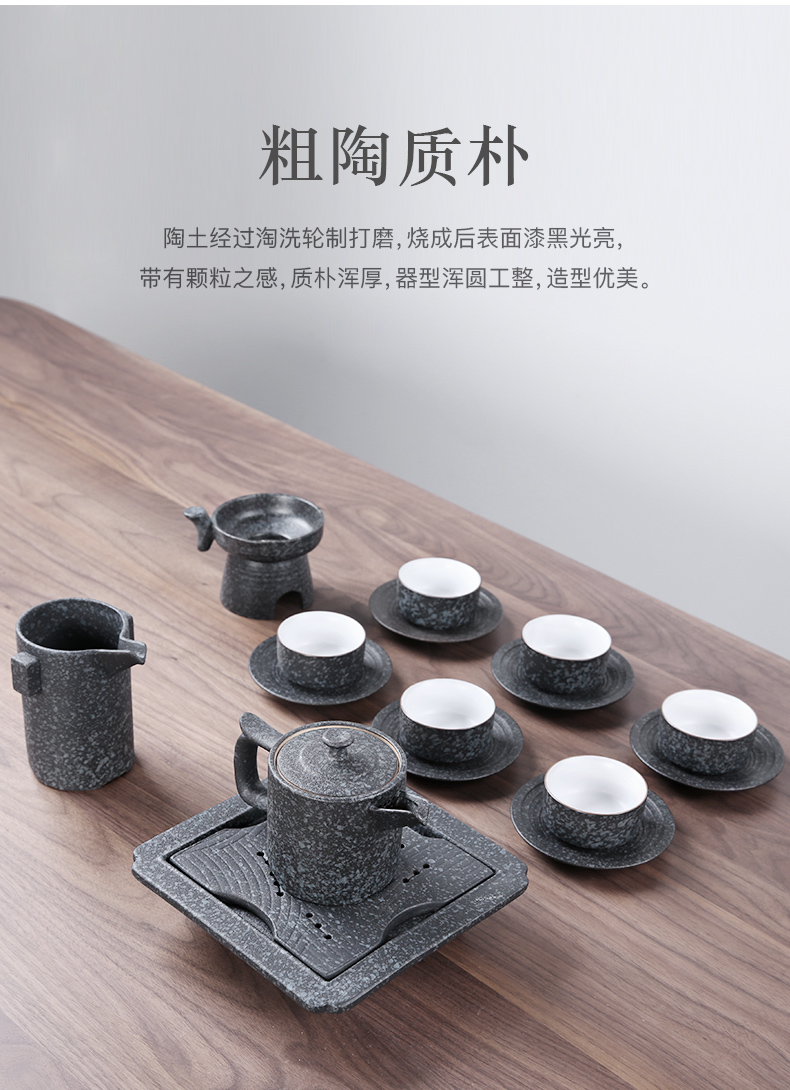 Three thousand Chinese tureen tea cup set coarse pottery teapot pu 'er tea, a complete set of kung fu tea set gift box