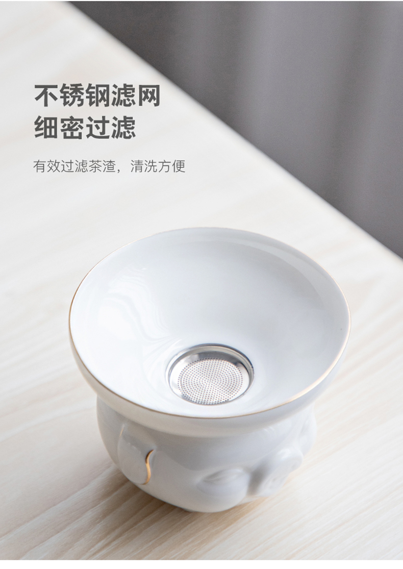 Three thousand) tea tea ceramics filter net Japanese tea good stainless steel tea set tea accessories