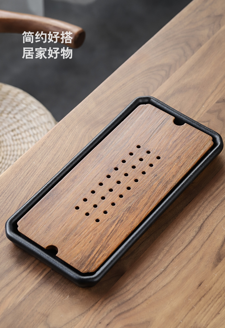 Ceramic tea tray bamboo dry tea tea village three thousand Japanese water saucer plate bearing large pot dry terms plate