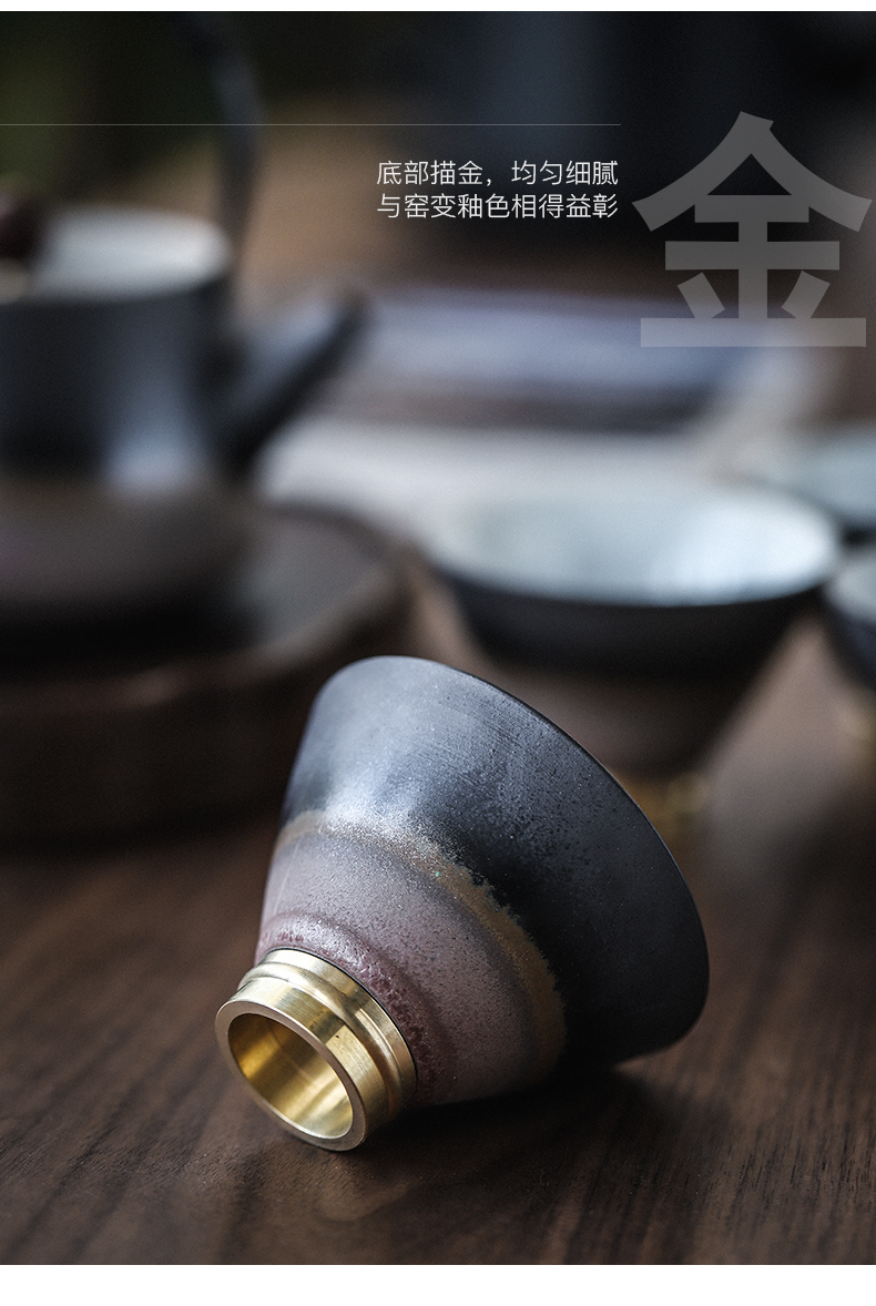 Three thousand creative girder pot of ceramic tea village home coarse pottery tea bowl of Japanese kung fu tea sets tea gifts