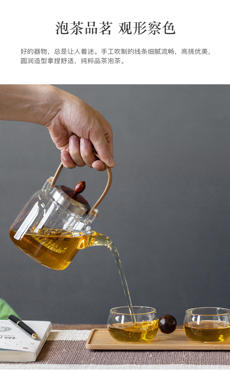 Three thousand checking glass cooking kettle electric jug thickening heat pu 'er tea village black tea tea, household flower pot