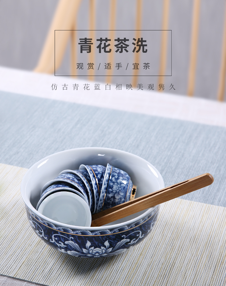Ceramic to build three thousand tea tea by hand wash in hot water wash barrels move cup dried tea with a water jar