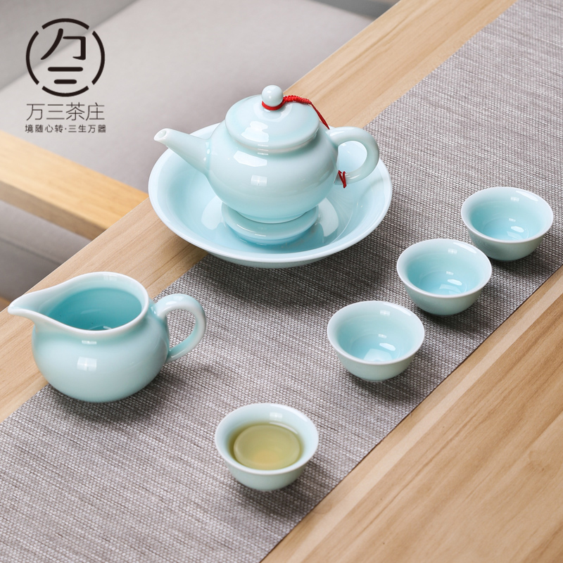 Three thousand celadon teapot tea village household ceramic teapot single pot large kung fu tea tea filter pot