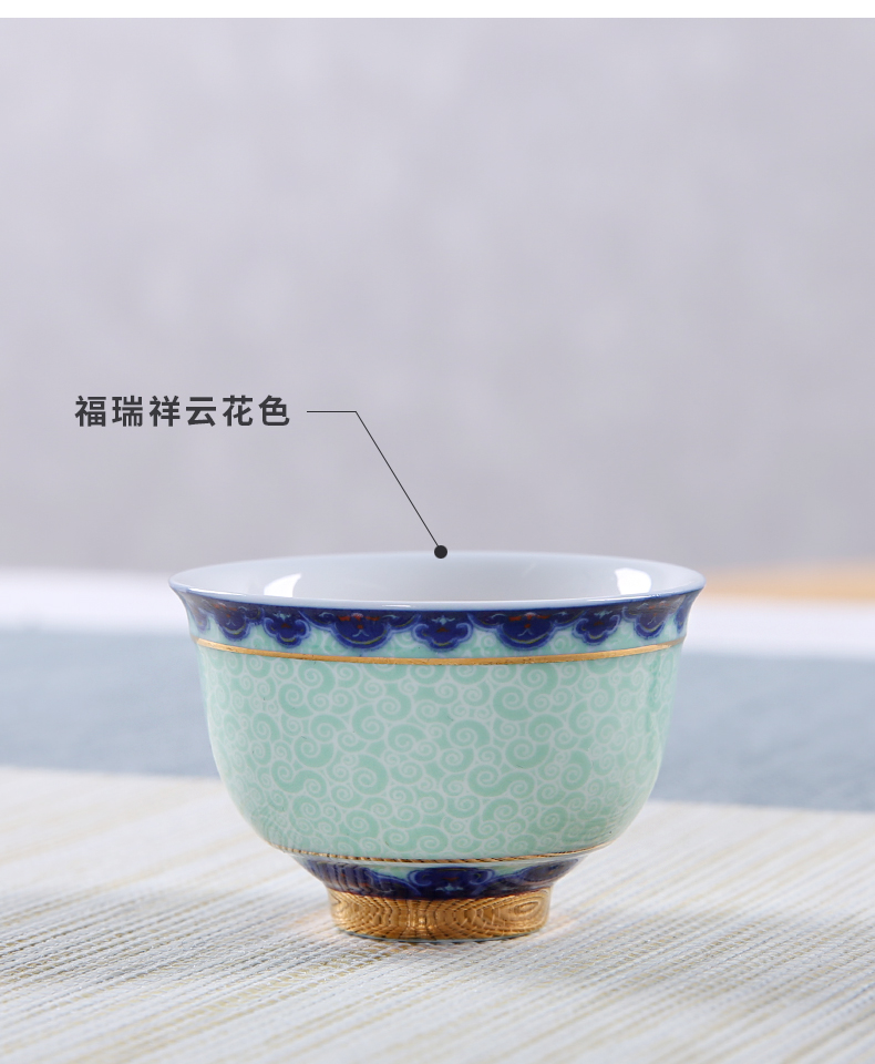 Ceramic cups tea village three thousand single CPU hand individual cup of blue and white master sample tea cup cup bowl