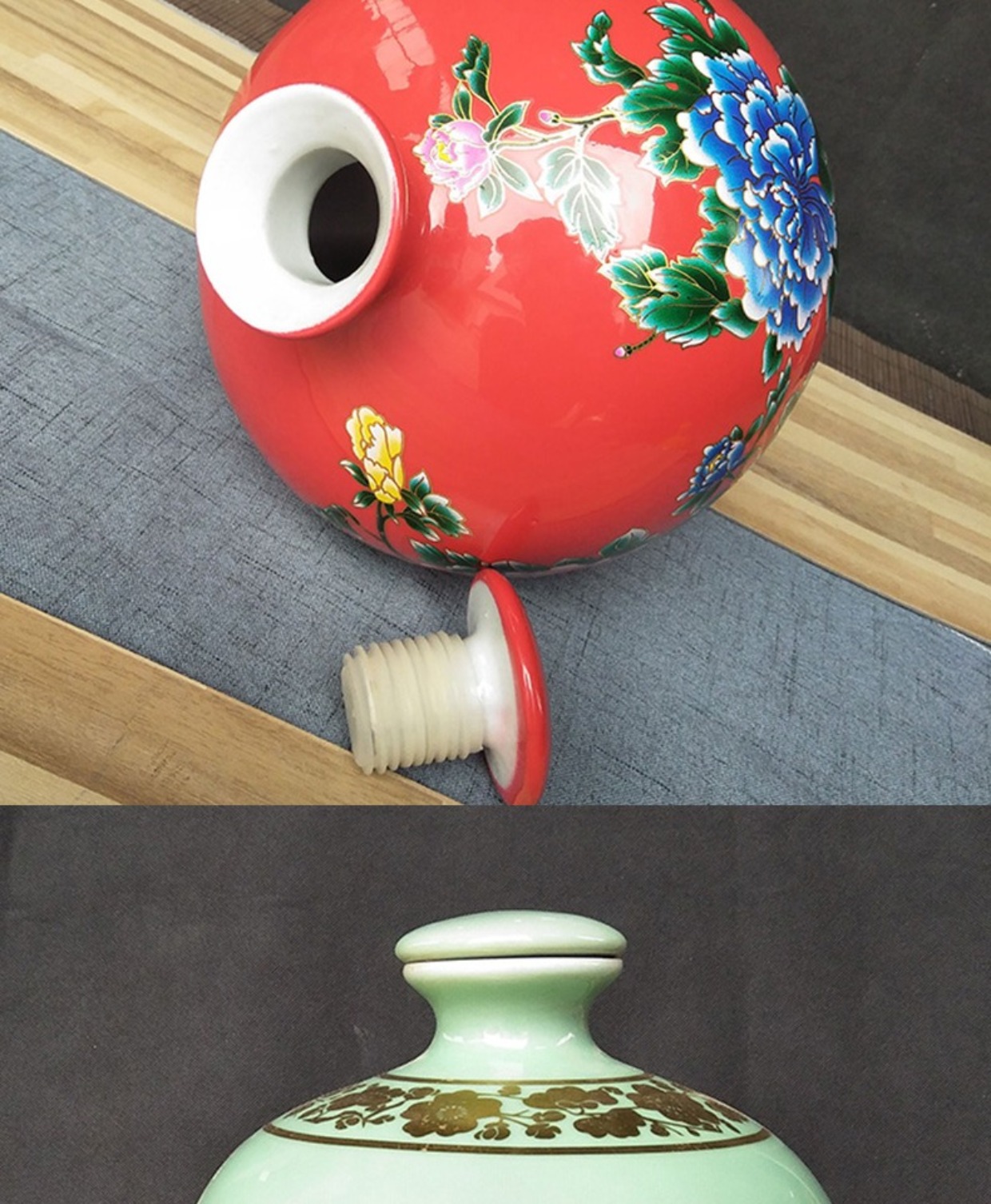 Hộ gia đình 5 kg 10 kg nhỏ miệng kín bình gốm màu chai rượu rỗng niêm phong hông bình rượu tủ rượu hầm rượu - Rượu vang ly rượu vang đỏ đẹp