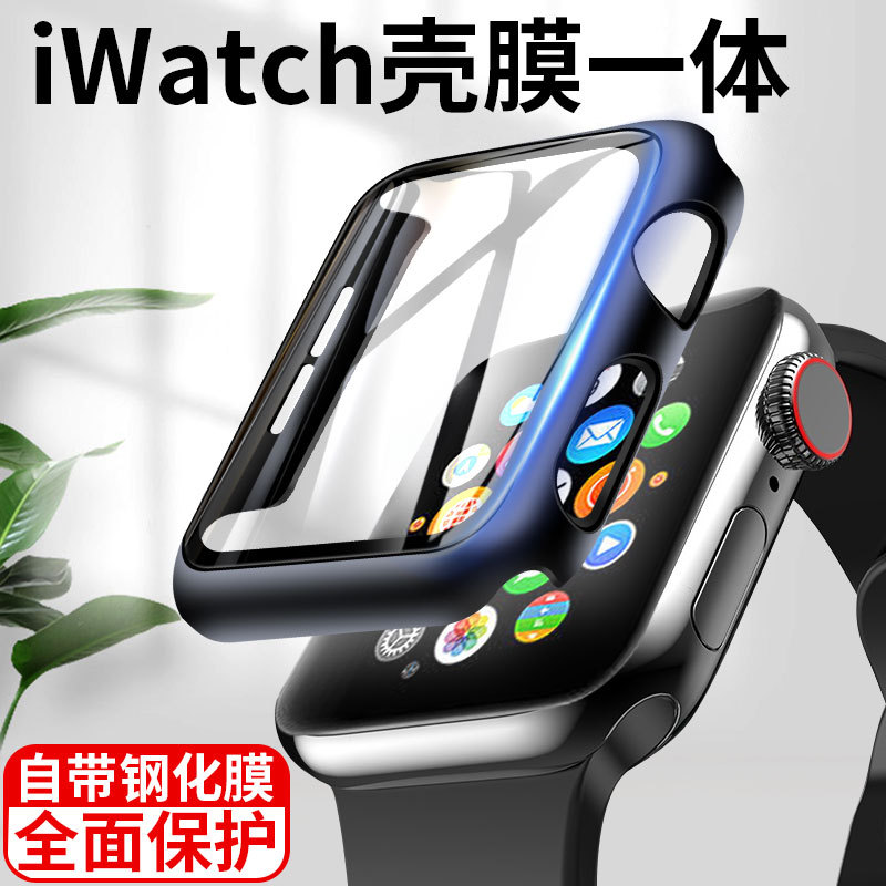 Iwatch6 Protective Case Applewatch Watch Film Case Integrated 5Th Generation 4/3 Apple Watch Case Se Full Screen 44/42mm Full Coverage 40 Silicone Series4 Ultra-Thin 2 Transparent Tempered Film Screen Protector
