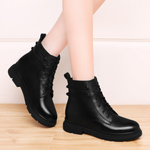 Tooling boot women genuine leather Martin boots flat bottom womens boots small yard 2021 new autumn and winter gush lady short cylinder leather boot