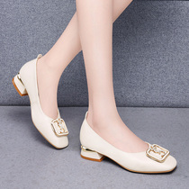 Shoes Children 2021 New Soft Bottom Soft Face Comfort Genuine Leather Women Shoes Spring 100 Hitch Small Leather Shoes Square Head Single Shoe Woman
