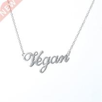 Vegetarian Symbol Customizable Letters Vegan Necklace Vegan