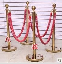 Stainless steel lanyard one meter line fence Hotel large round head railing mobile isolation belt Titanium welcome concierge column