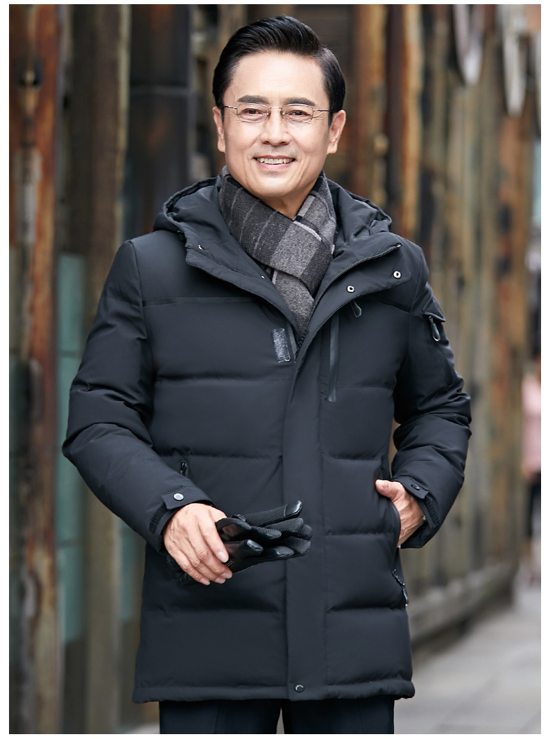 Áo nhung nam Bắc cực mới trung niên áo bông nam cha chất liệu cotton dày trùm đầu áo khoác cotton cha mùa đông - Trang phục Couple áo đôi nam nữ