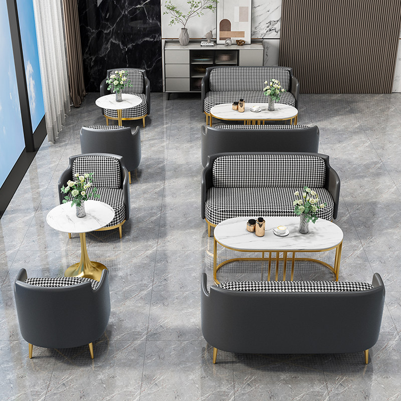 European-style sales office negotiating table and chair combination business hotel reception reception training rest billiard room card seat sofa