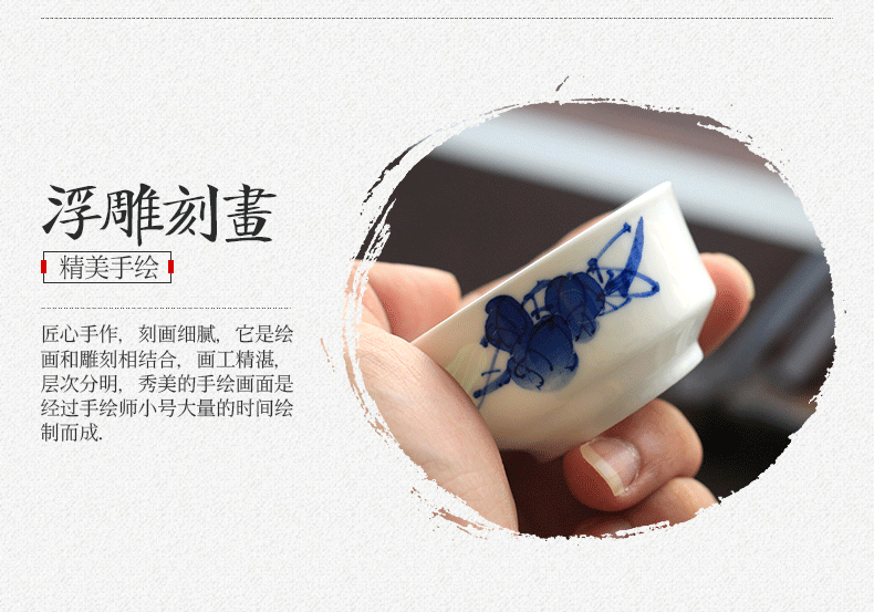 The Red leaves of jingdezhen ceramics kung fu tea tureen suit high temperature porcelain its depicting six cups 8 head suit with a gift
