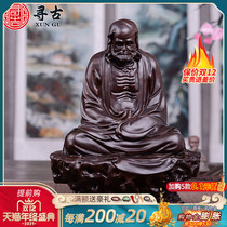 Looking for ancient ebony wood carving sitting Damo ancestor statues solid wood carving home decoration Crafts gift gifts