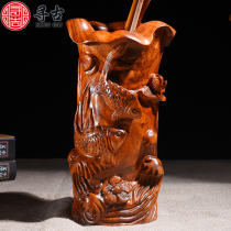 Looking for ancient Rosewood every year solid wood pen holder Home Office pen holder ornaments Bogu frame porch handicraft