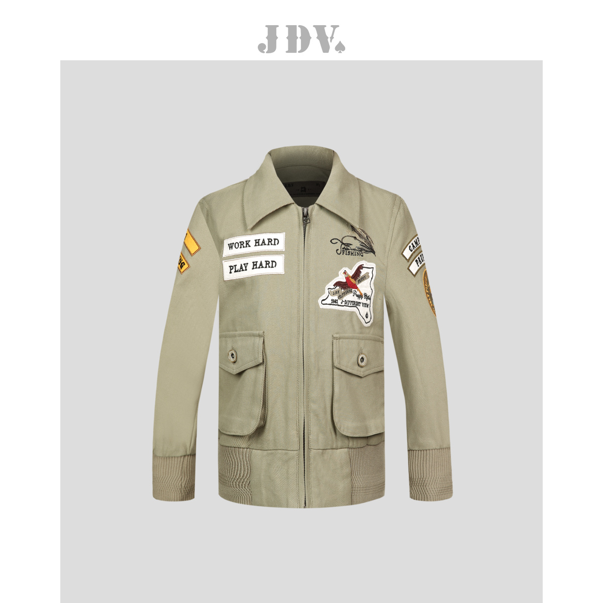 Mang JDV trẻ em 2020 mùa xuân Mall với chàng trai bông giản dị Nhật Bản áo khoác nhẹ SJK0T222LTG xanh.