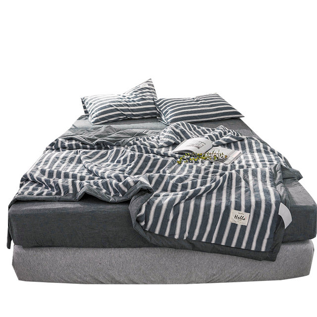 Pure cotton washed cotton summer cool quilt four-piece set pure cotton air-conditioning quilt three-piece set pure cotton summer quilt summer thin quilt