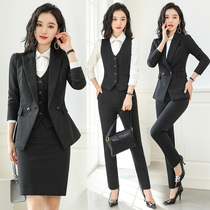 Overalls Womens autumn and winter professional suits womens suits temperament thickened formal dress womens dress home consultants front desk tooling