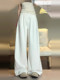 American Retro White Wide Leg Pants Women's 2026 New Summer High Waist Slim Loose Drape Casual Straight Pants