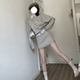 Осенний комплект, летняя юбка, короткая толстовка, платье, изысканный стиль