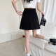 Black split skirt 2022 new autumn and summer short skirt design sense niche high waist thin irregular a-line skirt