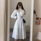 Весенняя сексуальная осенняя белая длинная юбка, платье, коллекция 2022, городской стиль, французский стиль