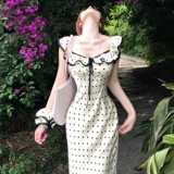 Белый гаечный ключ, летний приталенный корсет, поясная сумка, длинная юбка, французский стиль, масштаб 1:4, эффект подтяжки, подходит для подростков, с акцентом на бедрах, крой «рыбий хвост»