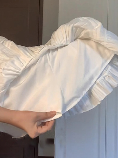 芭蕾风白色半身裙女夏季2025新款a字小个子蛋糕蓬蓬裙荷叶边短裙