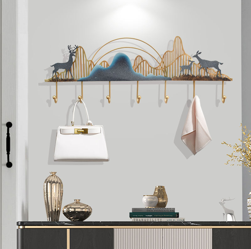 Creative door coat hook modern personality coat hook wall hanging porch door fashion metal wrought iron hook decoration