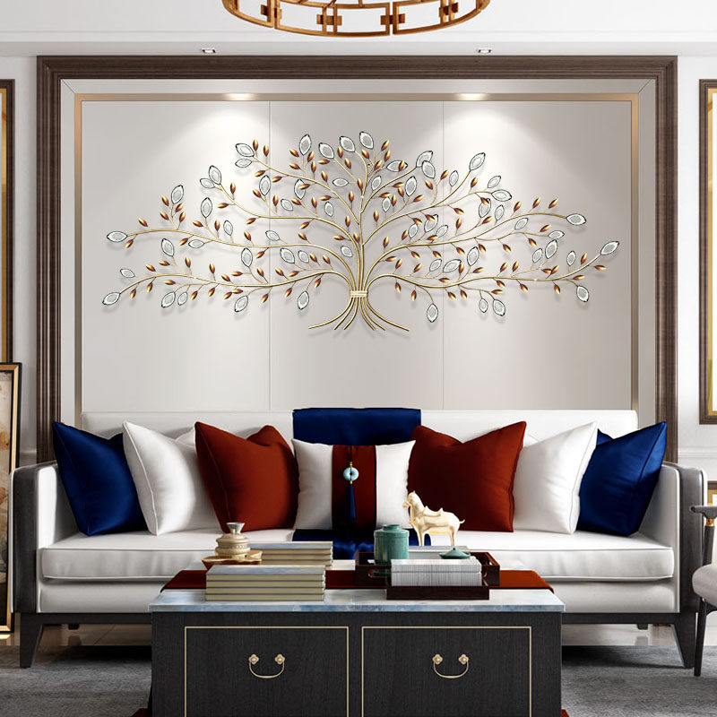 European-style hanging wrought iron wall decoration fortune tree wall decoration creative wall hanging living room sofa background wall wall wall decoration