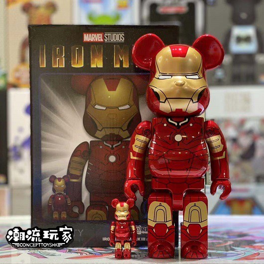 25周年 BE@RBRICK IRON MAN MARK Ⅲ 400% 100% BE@RBRICK IRON MAN MARK III 2024 400% & 100% bearbrick