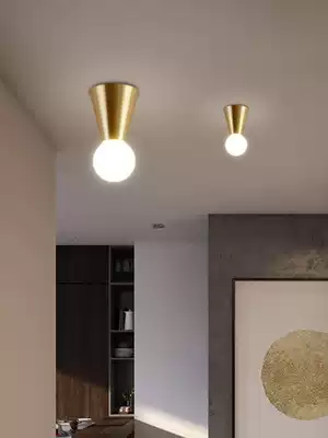 Nordic all-copper modern simple bed headlamp Corridor Aisle Stairwell Bay window Entrance ceiling lamp Brass home lamp