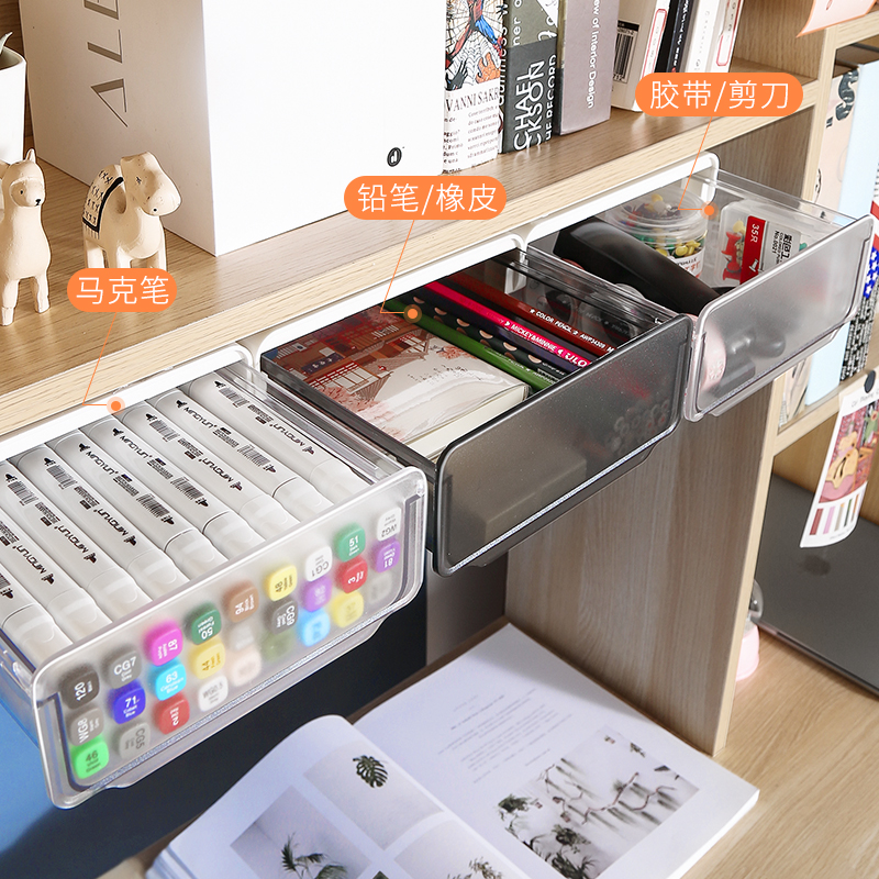 College student Dormitory Good Things Table Lower hanging basket Book Desktop containing sleeping room bedside layered shelving shelving school deity