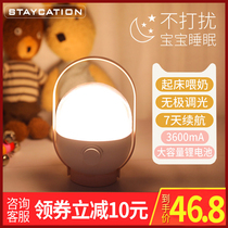 Night light baby usb charging bedroom portable luminous baby nursing led bedside sleep eye lamp