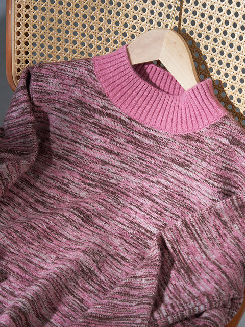 UGIZ 23 ລະດູຫນາວມາໃຫມ່ໃນສູນການຄ້າ, ແບບເກົາຫຼີກົງກັນຂ້າມຮູບແບບ camouflage ເຄິ່ງ turtleneck pullover sweater ສໍາລັບແມ່ຍິງ UDWG869