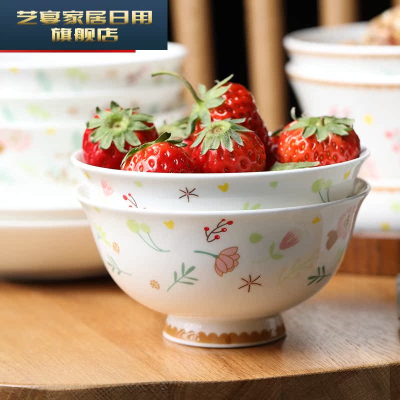 Dishes suit household (Japanese move contracted express bowl dish creative Korean ipads porcelain tableware