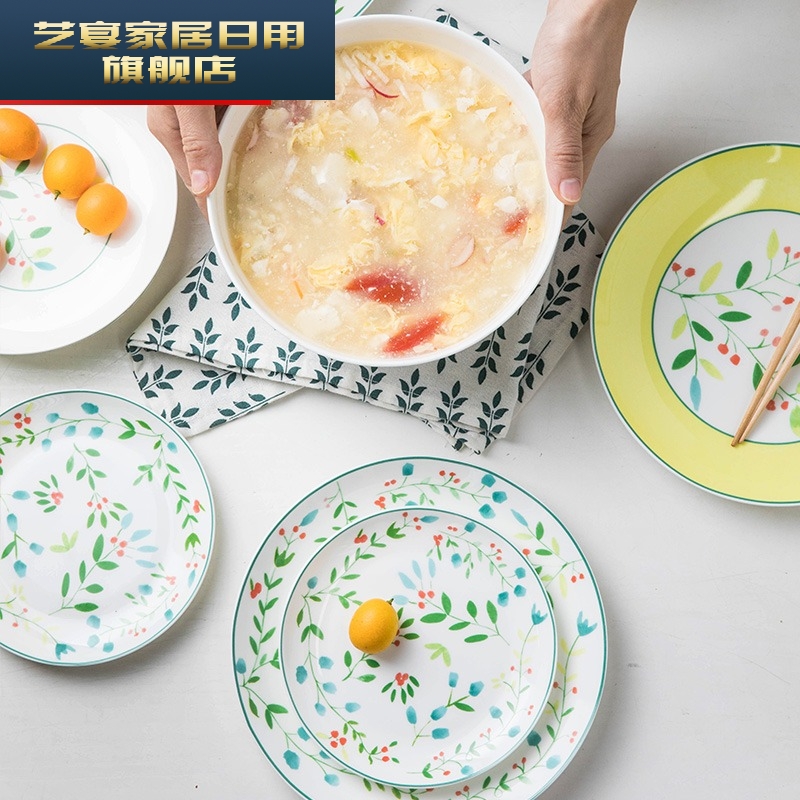 Jingdezhen tableware suit household Nordic ipads bowls disc (creative people eat nice soup bowl dish bowl